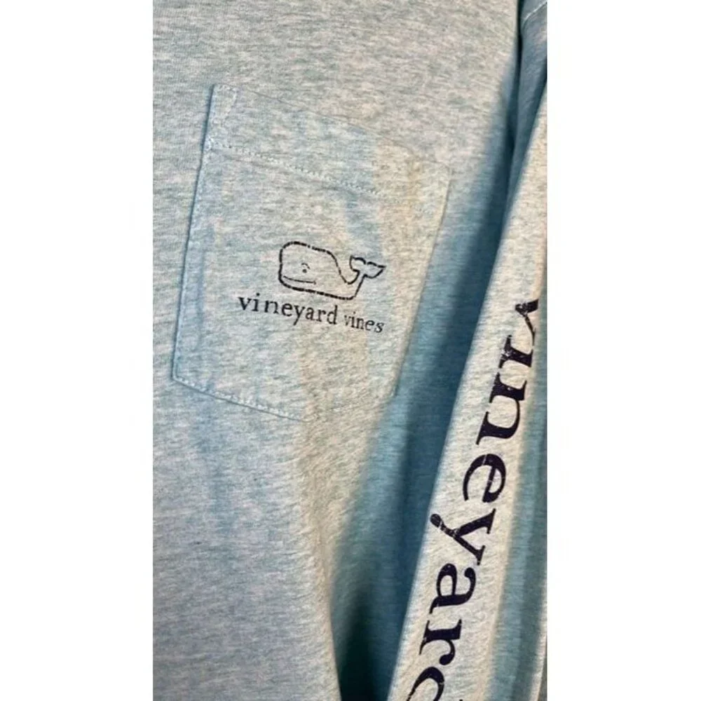 Vineyard Vines Long Sleeve Whale Branded Distressed T Shirt - Picture 4 of 9